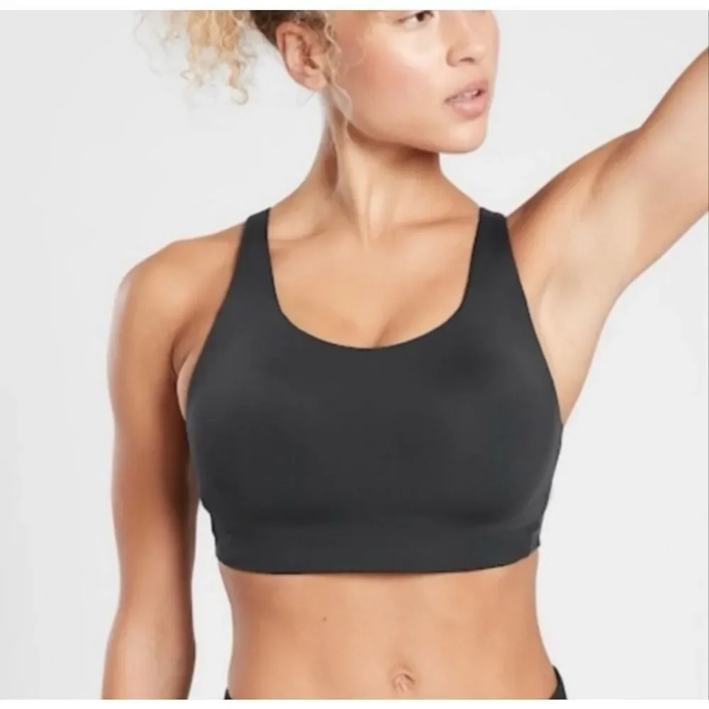 Athleta 36C Advance High Impact Sports Bra Black‎ Padded Running Gym Activewear